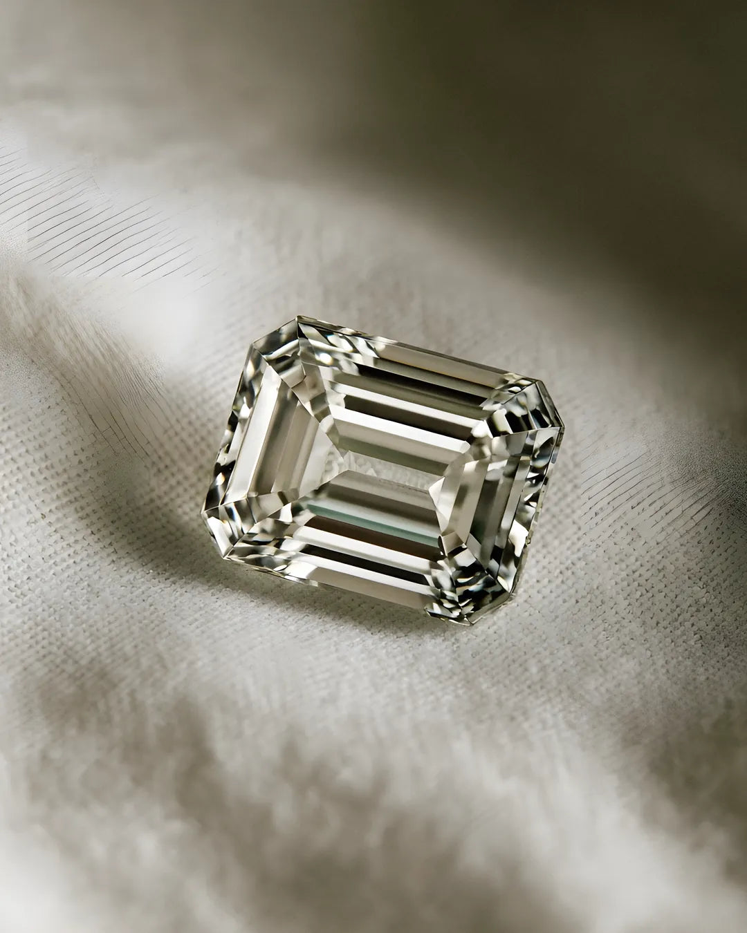 Emerald-cut lab-grown diamond macro Emerald-cut lab-grown diamond macro