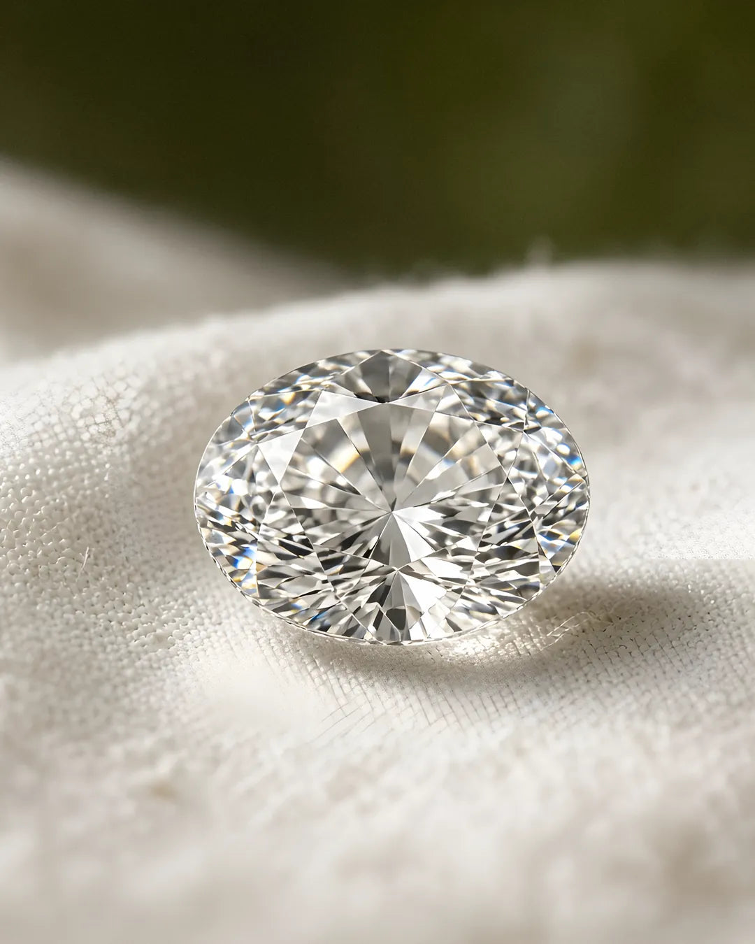 Oval lab-grown diamond macro Oval lab-grown diamond macro