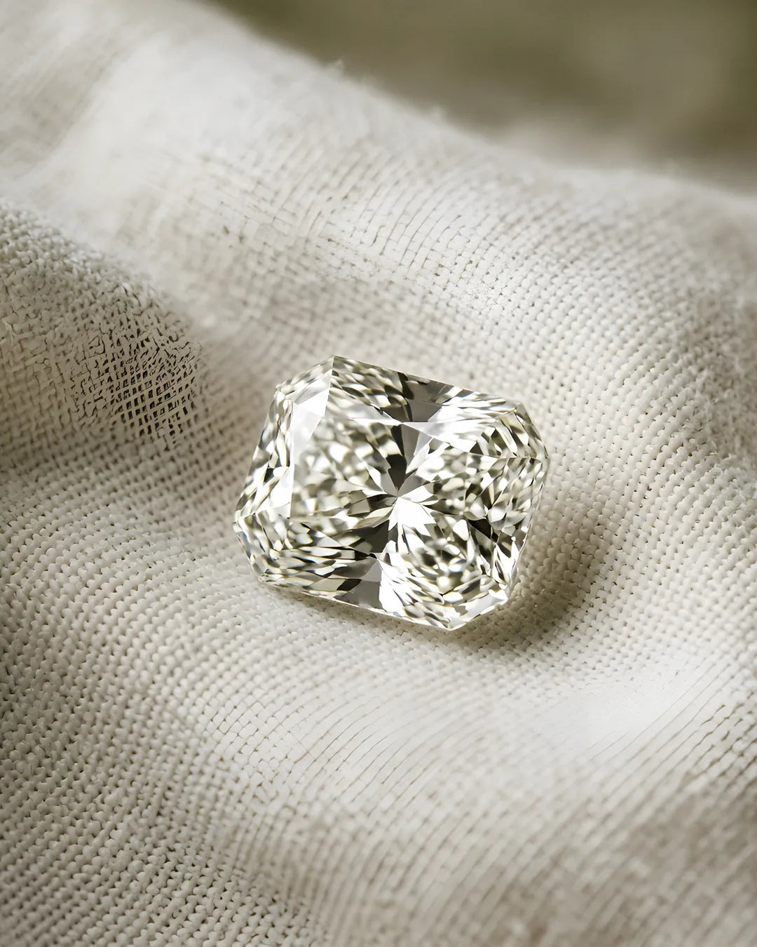 Radiant-cut lab-grown diamond macro Radiant-cut lab-grown diamond macro