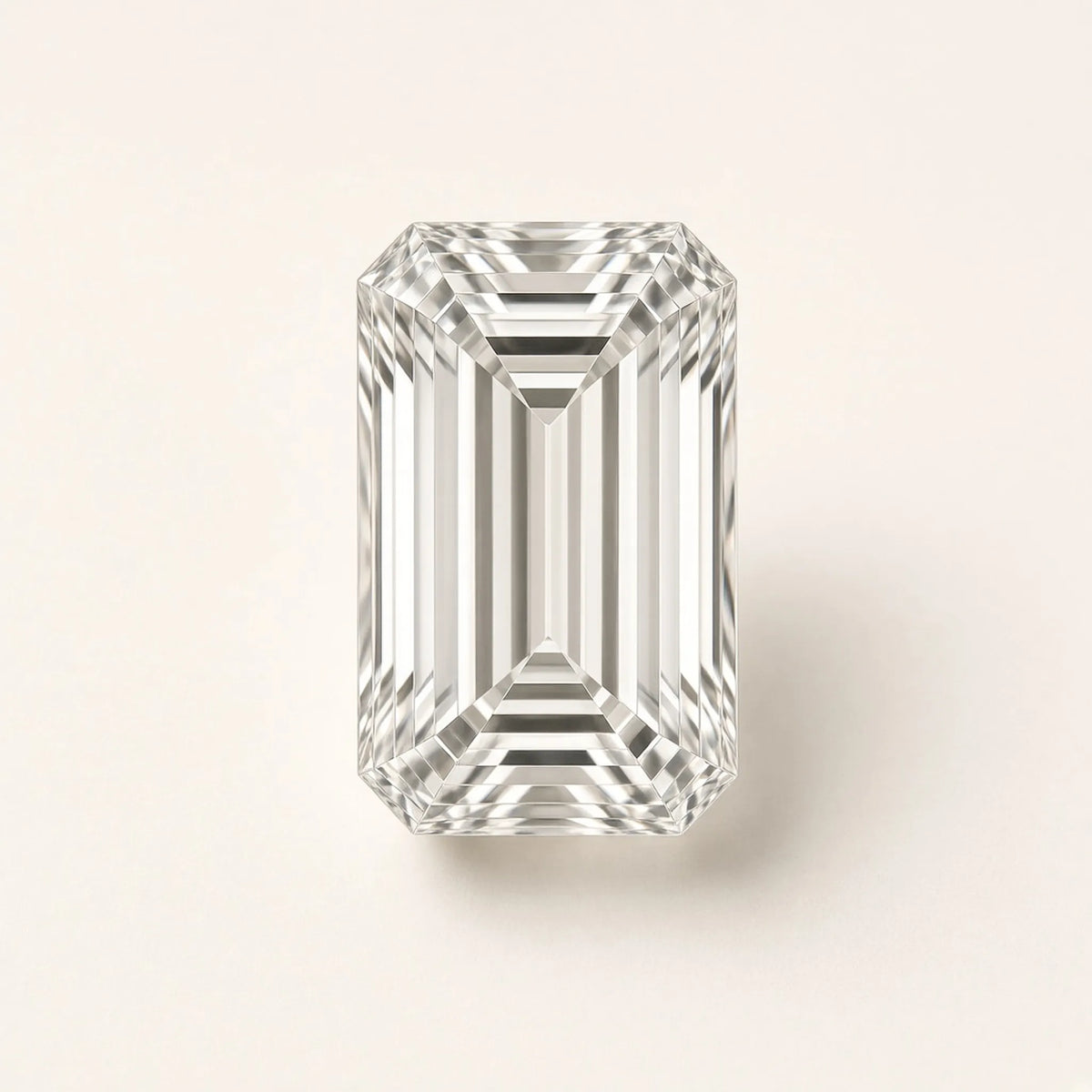 1.59 ct emerald-cut lab-grown diamond, D colour, VVS1 clarity, Excellent polish, face-up view
