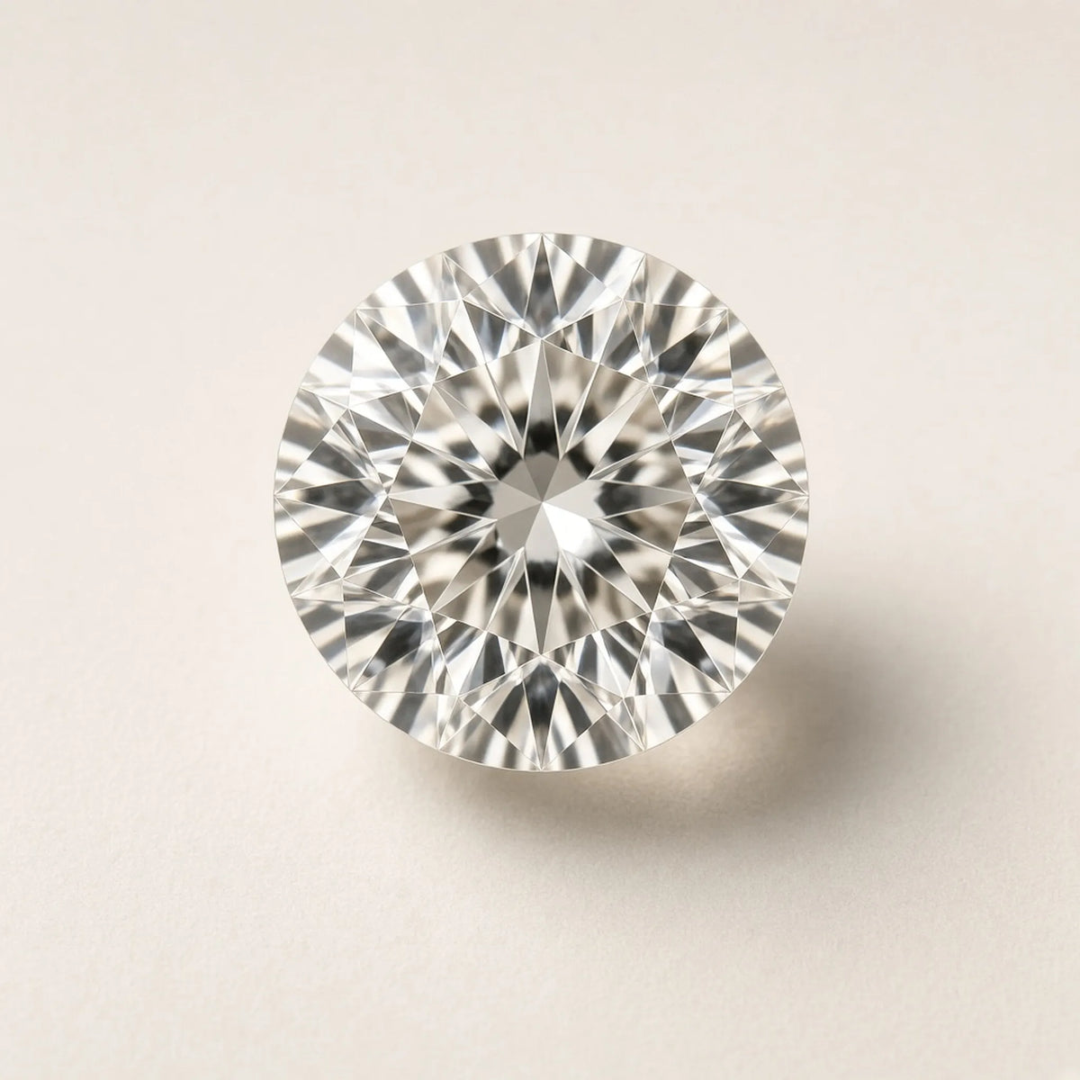 2.02 ct round lab-grown diamond, E colour, VVS1 clarity, Ideal cut, face-up view